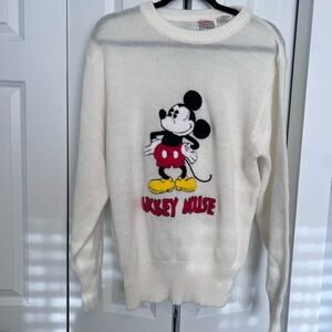 Disney White Sweater with Mickey Mouse Design
